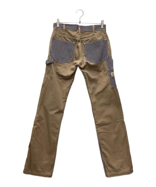 KOJIMA GENES（コジマジーンズ）KOJIMA GENES (コジマジーンズ) ペインターパンツ ストライプ ベージュ サイズ:SIZE 81cm (W32)の古着・服飾アイテム
