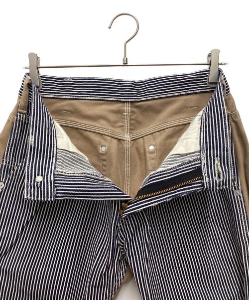 KOJIMA GENES（コジマジーンズ）KOJIMA GENES (コジマジーンズ) ペインターパンツ ストライプ ベージュ サイズ:SIZE 81cm (W32)の古着・服飾アイテム