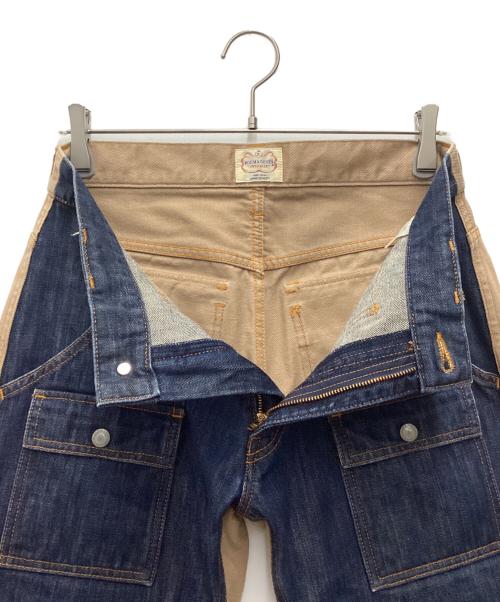 KOJIMA GENES（コジマジーンズ）KOJIMA GENES (コジマジーンズ) デニムペインターパンツ インディゴ×ベージュ サイズ:SIZE 81cm (W32)の古着・服飾アイテム
