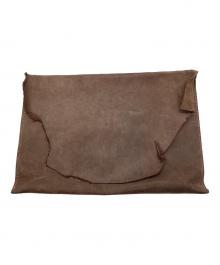 -（-）の古着「切りっぱなしクラッチバッグ」｜ブラウン