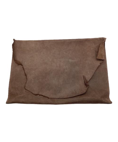 -（-）- (-) 切りっぱなしクラッチバッグ ブラウンの古着・服飾アイテム