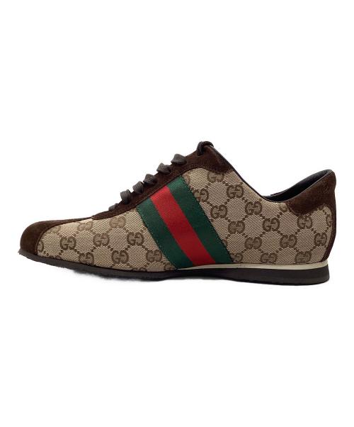 GUCCI（グッチ）GUCCI (グッチ) ローカットスニーカー シェリーライン ブラウン サイズ:SIZE 27cmの古着・服飾アイテム