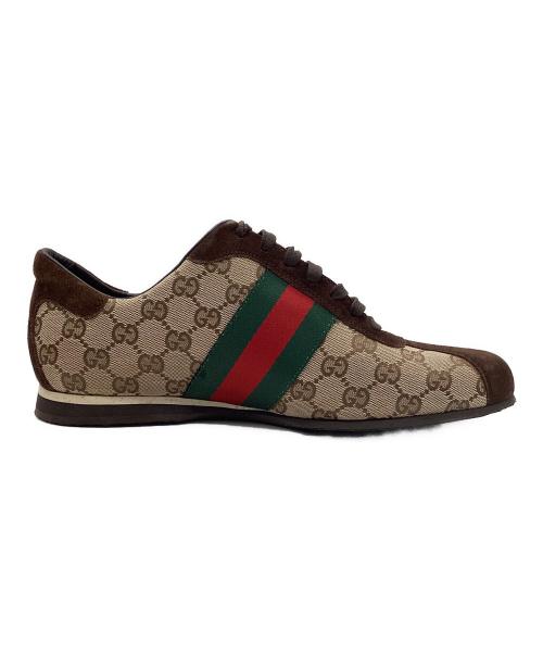 GUCCI（グッチ）GUCCI (グッチ) ローカットスニーカー シェリーライン ブラウン サイズ:SIZE 27cmの古着・服飾アイテム