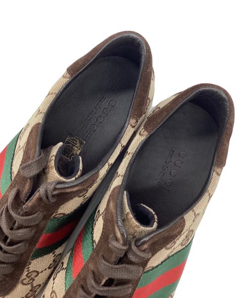 GUCCI（グッチ）GUCCI (グッチ) ローカットスニーカー シェリーライン ブラウン サイズ:SIZE 27cmの古着・服飾アイテム