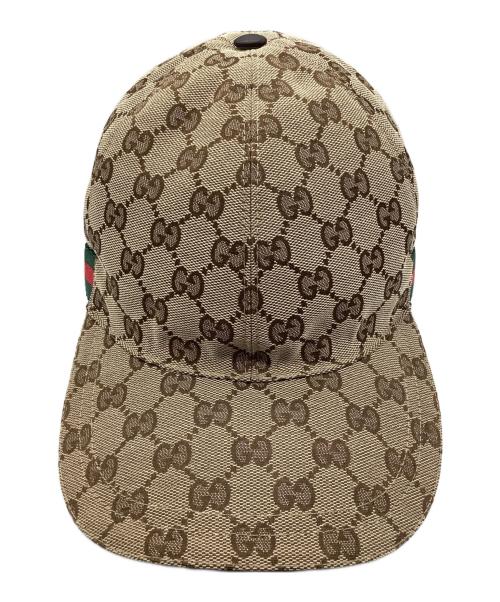 GUCCI（グッチ）GUCCI (グッチ) オリジナルGGキャンバス ベースボール キャップ ブラウンの古着・服飾アイテム