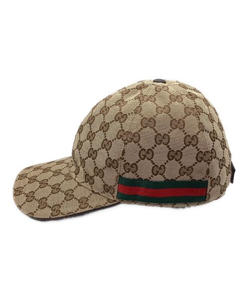 GUCCI（グッチ）GUCCI (グッチ) オリジナルGGキャンバス ベースボール キャップ ブラウンの古着・服飾アイテム
