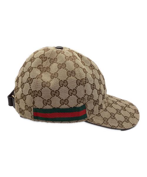 GUCCI（グッチ）GUCCI (グッチ) オリジナルGGキャンバス ベースボール キャップ ブラウンの古着・服飾アイテム