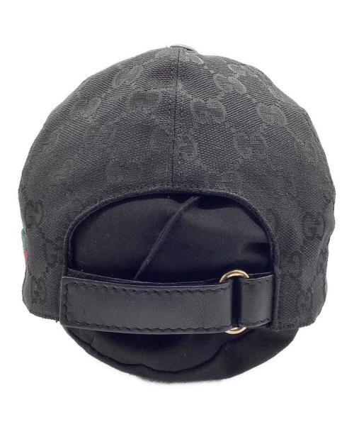 GUCCI（グッチ）GUCCI (グッチ) オリジナルGGキャンバス ベースボール キャップ ブラックの古着・服飾アイテム
