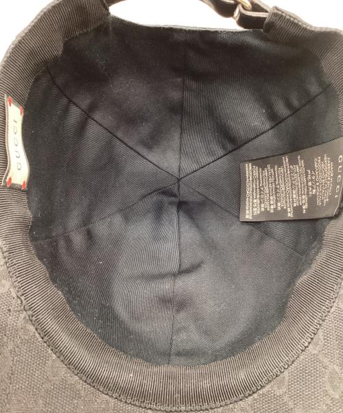 GUCCI（グッチ）GUCCI (グッチ) オリジナルGGキャンバス ベースボール キャップ ブラックの古着・服飾アイテム