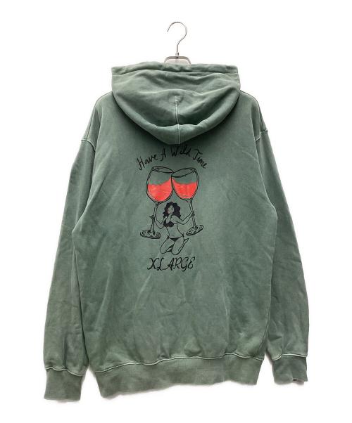 X-LARGE（エクストララージ）X-LARGE (エクストララージ) プルオーバーパーカー HAVE A WILD TIME HOODED SWEAT 20AW ライトグリーン サイズ:SIZE XLの古着・服飾アイテム
