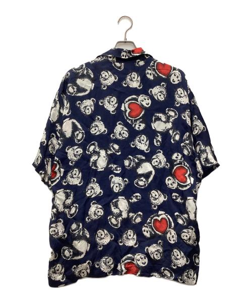 Palm Angels（パーム エンジェルス）Palm Angels (パーム エンジェルス) 半袖シャツ bear in love bowling shirt ネイビー サイズ:SIZE 50の古着・服飾アイテム
