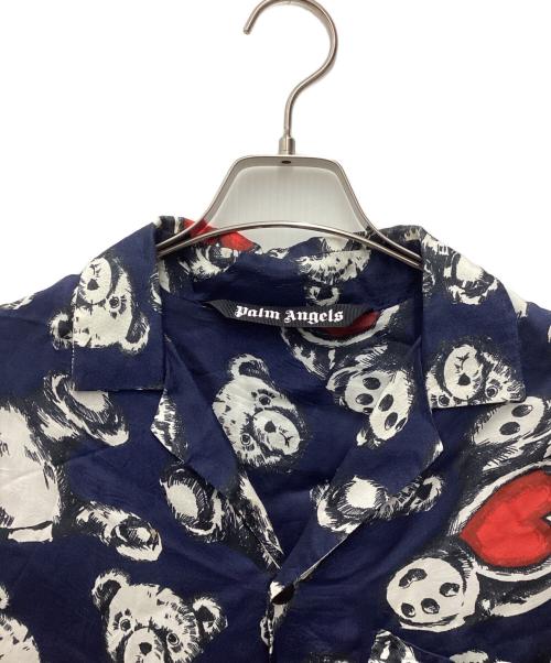 Palm Angels（パーム エンジェルス）Palm Angels (パーム エンジェルス) 半袖シャツ bear in love bowling shirt ネイビー サイズ:SIZE 50の古着・服飾アイテム