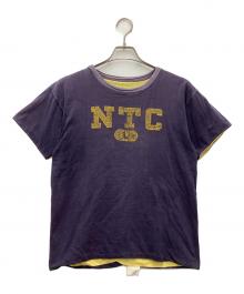 Champion（チャンピオン）の古着「ランタグリバーシブルTシャツ 推定50’s」｜イエロー×ネイビー