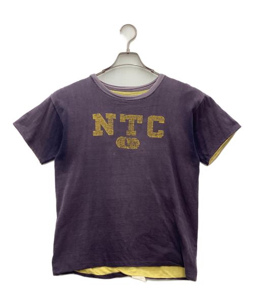 Champion（チャンピオン）Champion (チャンピオン) ランタグリバーシブルTシャツ 推定50’s vintage イエロー×ネイビー サイズ:SIZE 不明の古着・服飾アイテム