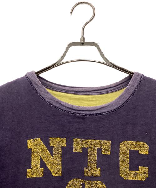 Champion（チャンピオン）Champion (チャンピオン) ランタグリバーシブルTシャツ 推定50’s イエロー×ネイビー サイズ:SIZE 不明の古着・服飾アイテム