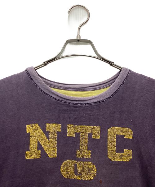 Champion（チャンピオン）Champion (チャンピオン) ランタグリバーシブルTシャツ 推定50’s vintage イエロー×ネイビー サイズ:SIZE 不明の古着・服飾アイテム