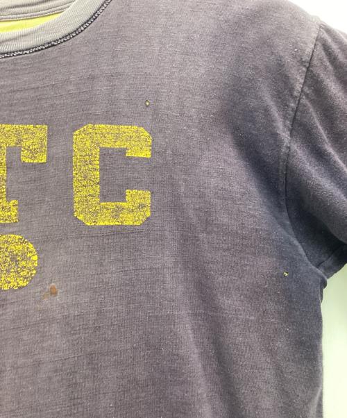 Champion（チャンピオン）Champion (チャンピオン) ランタグリバーシブルTシャツ 推定50’s vintage イエロー×ネイビー サイズ:SIZE 不明の古着・服飾アイテム