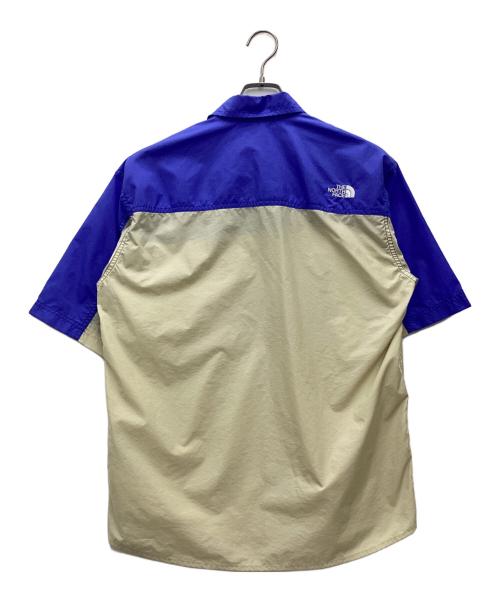 THE NORTH FACE（ザ ノース フェイス）THE NORTH FACE (ザ ノース フェイス) 半袖シャツ ブルー×ベージュ サイズ:SIZE Mの古着・服飾アイテム