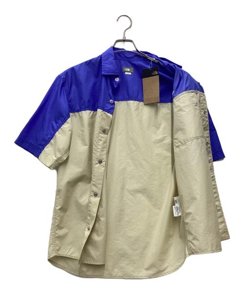 THE NORTH FACE（ザ ノース フェイス）THE NORTH FACE (ザ ノース フェイス) 半袖シャツ ブルー×ベージュ サイズ:SIZE Mの古着・服飾アイテム