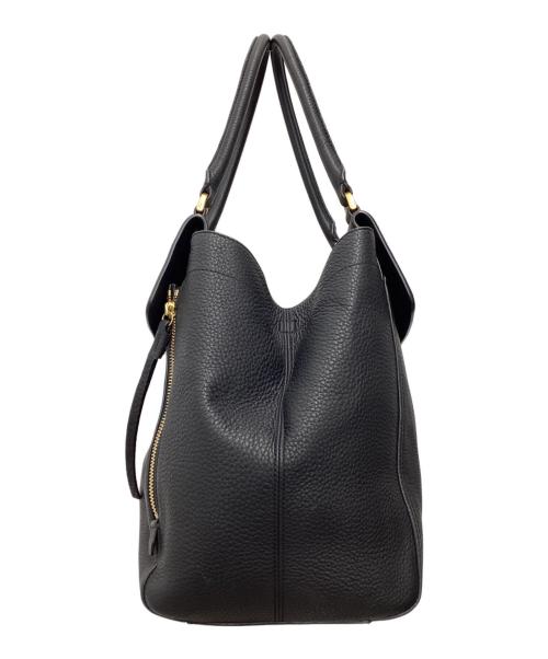 TORY BURCH（トリーバーチ）TORY BURCH (トリーバーチ) レザートートバッグ ブラックの古着・服飾アイテム