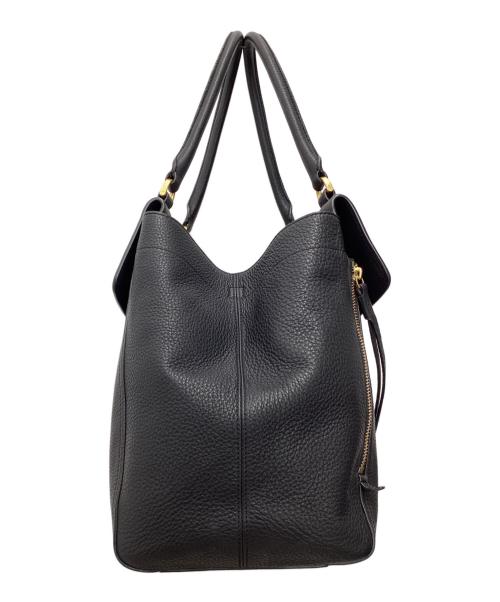 TORY BURCH（トリーバーチ）TORY BURCH (トリーバーチ) レザートートバッグ ブラックの古着・服飾アイテム