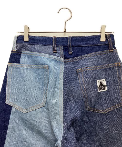 X-LARGE（エクストララージ）X-LARGE (エクストララージ) パッチワークデニムパンツ ブルー×ネイビー サイズ:SIZE 76cm (W30)の古着・服飾アイテム