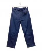 COMOLIコモリ）の古着「ベルテッドデニムパンツ」｜ブルー