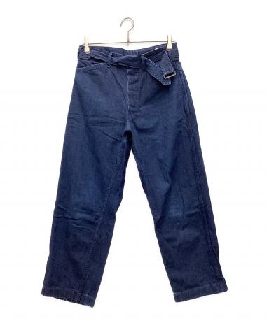 中古・古着通販】COMOLI (コモリ) ベルテッドデニムパンツ ブルー