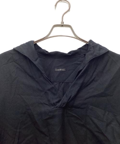 COMOLI（コモリ）COMOLI (コモリ) シルクネル スキッパーシャツ ブラック サイズ:SIZE 3の古着・服飾アイテム