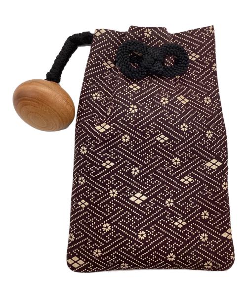 印傳屋（インデンヤ）印傳屋 (インデンヤ) 巾着ポーチ ブラウンの古着・服飾アイテム