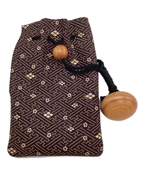 印傳屋（インデンヤ）印傳屋 (インデンヤ) 巾着ポーチ ブラウンの古着・服飾アイテム