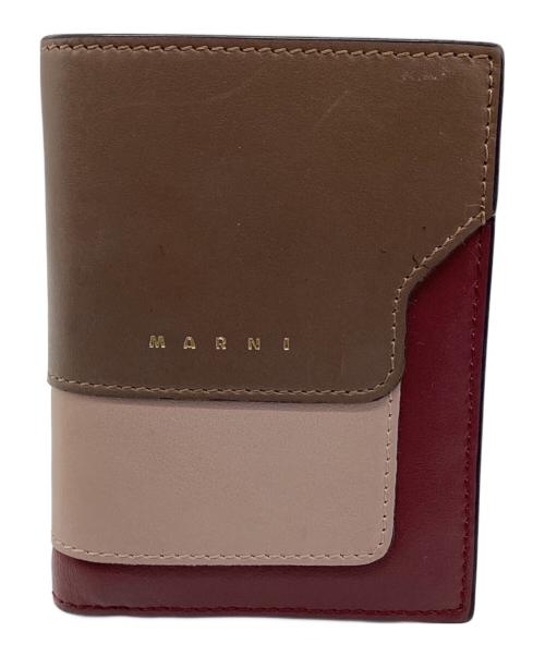 MARNI（マルニ）MARNI (マルニ) トランク バイフォールドウォレット 19SS ブラウン×レッドの古着・服飾アイテム