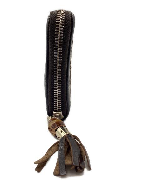 GUCCI（グッチ）GUCCI (グッチ) ラウンドジップウォレット GG ベージュ×ブラウンの古着・服飾アイテム