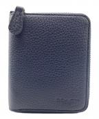 COACHコーチ）の古着「ラウンドジップ2つ折り財布」｜ネイビー