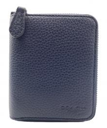 COACH（コーチ）の古着「ラウンドジップ2つ折り財布」｜ネイビー