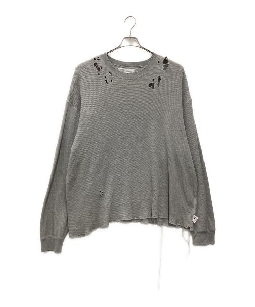 DAIRIKU（ダイリク）DAIRIKU (ダイリク) ダメージ加工ソフトサーマルTシャツ グレー サイズ:SIZE Mの古着・服飾アイテム