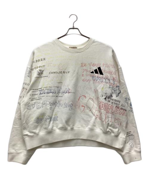 YEEZY SEASON5（イージーシーズン 5）Yeezy season5 (イージーシーズン 5) adidas (アディダス) デザインスウェット ホワイト サイズ:SIZE XLの古着・服飾アイテム