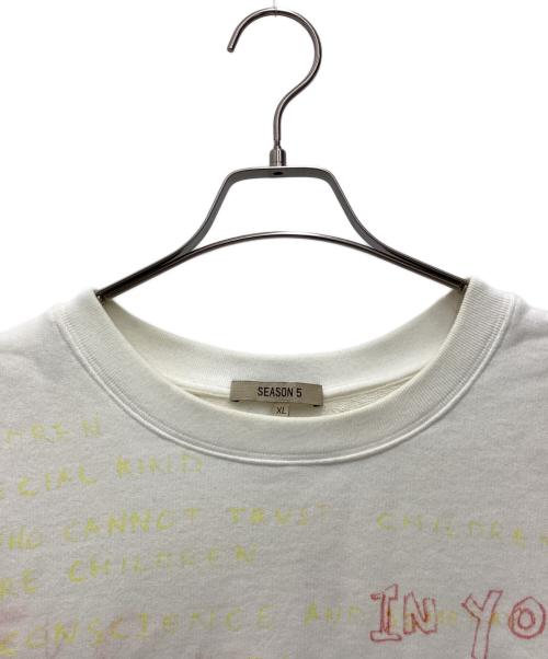 YEEZY SEASON5（イージーシーズン 5）Yeezy season5 (イージーシーズン 5) adidas (アディダス) デザインスウェット ホワイト サイズ:SIZE XLの古着・服飾アイテム