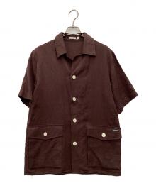 DRESSTERIOR（ドレステリア）の古着「オープンカラープエルトリコシャツ 半袖シャツ」｜ブラウン