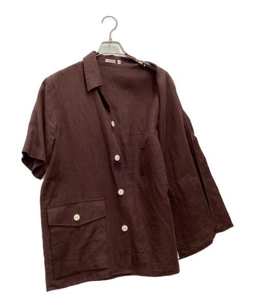 DRESSTERIOR（ドレステリア）DRESSTERIOR (ドレステリア) オープンカラープエルトリコシャツ 半袖シャツ ブラウン サイズ:SIZE Mの古着・服飾アイテム