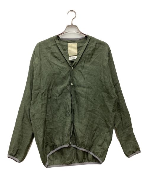 KIMURA（キムラ）KIMURA (キムラ) ALBINI (アルビニ) Convertible Collar Shirt H/S 長袖シャツ オリーブ サイズ:SIZE 4の古着・服飾アイテム