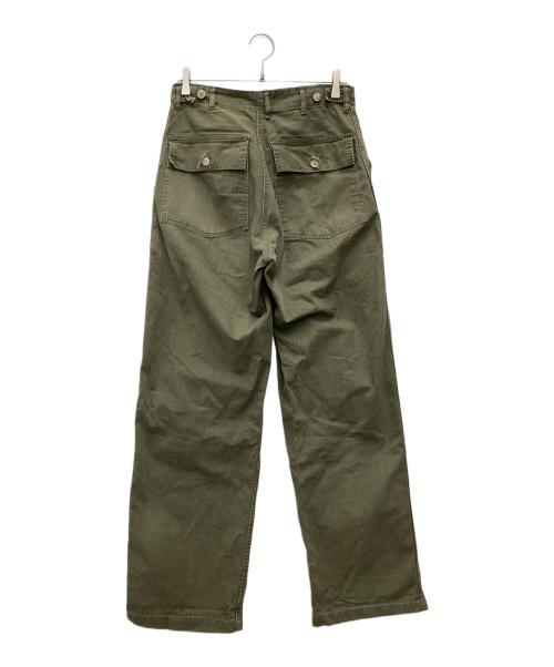 -（-）- (-) 独立13州スターボタン ベイカーパンツ 推定40’s後期 US Army ヘリボーン オリーブ サイズ:SIZE 不明の古着・服飾アイテム