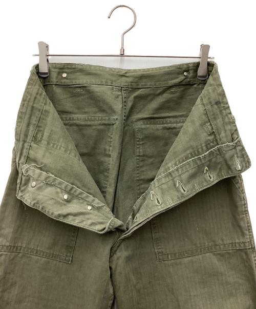 -（-）- (-) 独立13州スターボタン ベイカーパンツ 推定40’s後期 US Army ヘリボーン オリーブ サイズ:SIZE 不明の古着・服飾アイテム
