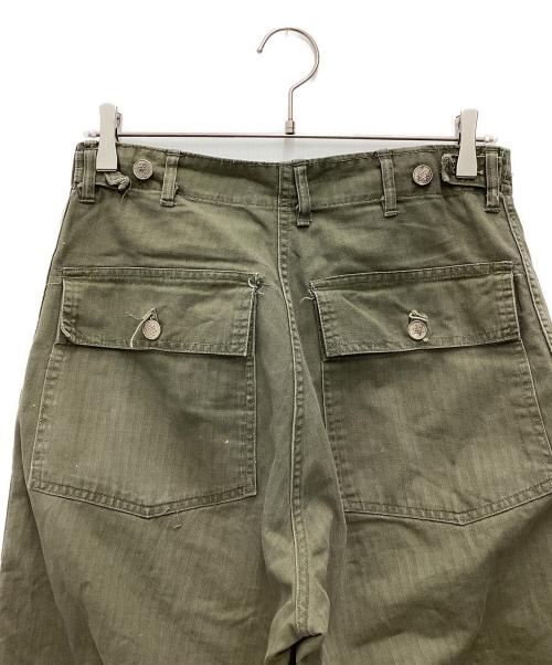 -（-）- (-) 独立13州スターボタン ベイカーパンツ 推定40’s後期 US Army ヘリボーン オリーブ サイズ:SIZE 不明の古着・服飾アイテム