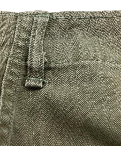 -（-）- (-) 独立13州スターボタン ベイカーパンツ 推定40’s後期 US Army ヘリボーン オリーブ サイズ:SIZE 不明の古着・服飾アイテム