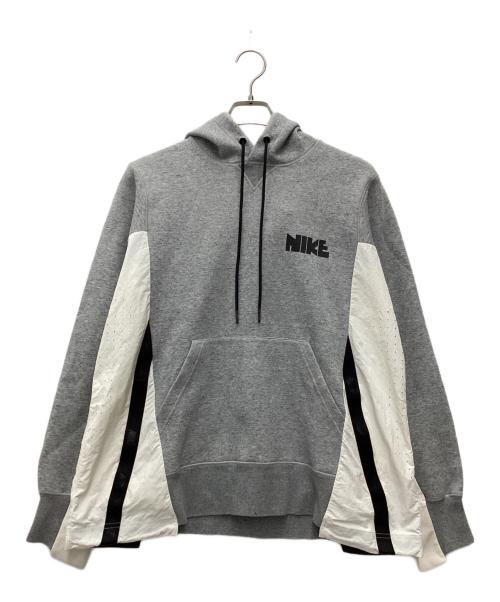 NIKE（ナイキ）NIKE (ナイキ) sacai (サカイ) プルオーバーパーカー 20AW グレー×ホワイト サイズ:SIZE Lの古着・服飾アイテム