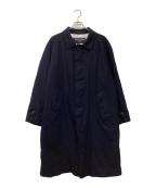 COMME des GARCONSコムデギャルソン）の古着「ウールサージ縮絨コートステンカラーコート」｜ネイビー