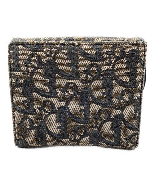 Christian Dior（クリスチャン ディオール）Christian Dior (クリスチャン ディオール) 3つ折り財布 トロッター ネイビー×ベージュの古着・服飾アイテム