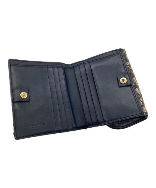 Christian Dior（クリスチャン ディオール）Christian Dior (クリスチャン ディオール) 3つ折り財布 トロッター ネイビー×ベージュの古着・服飾アイテム