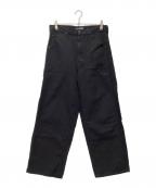 AUBERGEオーベルジュ）の古着「ダブルニーベイカーパンツ」｜ブラック